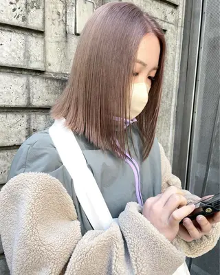 ミディアム カラー 👩🏻ボブ/ 髪質改善ダブルカラーのヘアスタイル