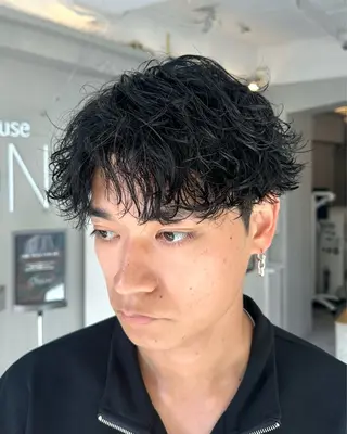 ショート パーマ メンズ Je suis heureuse Union所属・佐藤 ふみやのヘアスタイル