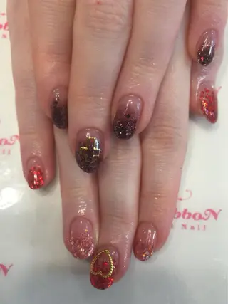 ネイル ネイルリボン 受付スタッフのネイルデザイン