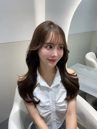 セミロング カラー 🩷韓国ヘア/ヨシン モリ🩷Maikaのヘアスタイル