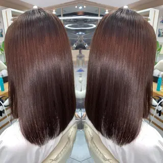 セミロング パーマ 髪質改善/縮毛矯正 /ブリーチ矯正/岡部のヘアスタイル