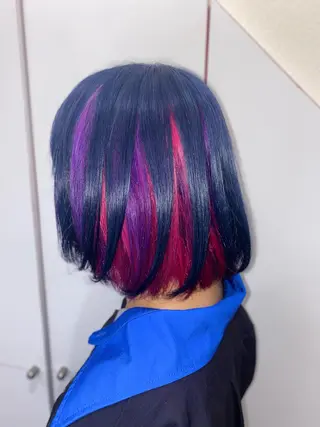 ミディアム ゆぴ☾‪/推しカラー /ハイトーンのヘアスタイル