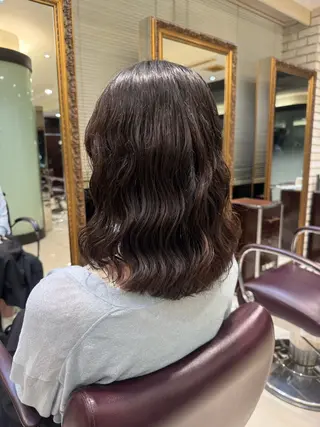 ミディアム コテ巻き風/ボブ パーマ🌼杉田 萌恵のヘアスタイル