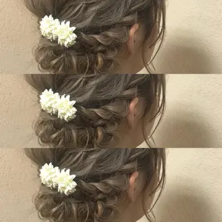 ヘアアレンジ 透明感カラー・ 髪質改善🩵イケダのヘアスタイル