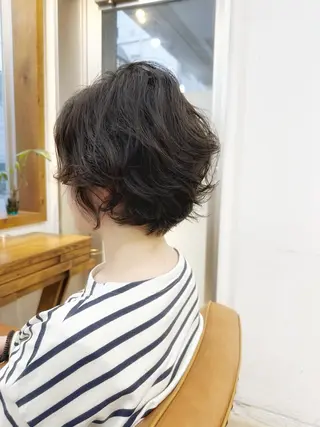 ショート パーマ newline銀座所属・👑銀座ショート/ 絶壁補正/金子涼👑のヘアスタイル