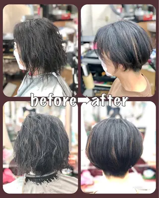 ショート カラー損傷毛縮毛矯正 ツイストスパ佐藤昭利のヘアスタイル