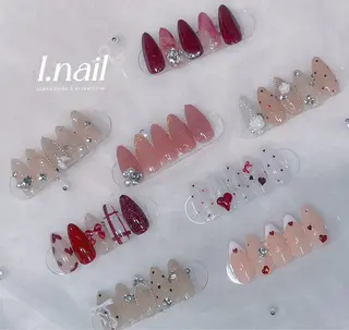 ネイル I-nailロング /ワンホン/キラキラのネイルデザイン