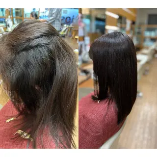 セミロング パーマ 神谷 千明のヘアスタイル