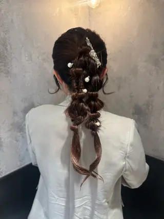 セミロング 推し活カラー/暖色 /ブリーチなし/横浜のヘアスタイル