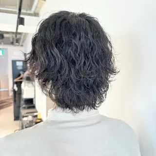 ミディアム パーマ メンズ iss所属・メンズ/パーマ特化 /波巻き/林洋平のヘアスタイル