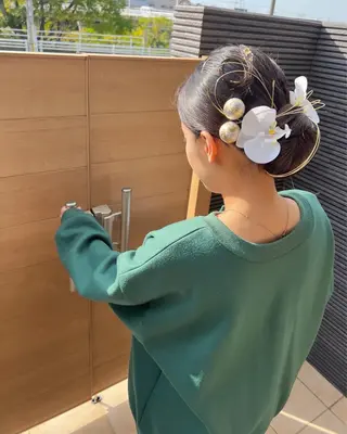 ロング ヘアアレンジ はるか/ヘアアレンジ ブリーチなしカラー♡のヘアスタイル