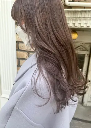 セミロング カラー ヘアアレンジ レイヤー/グレージュ 🤍奥開梨恵のヘアスタイル