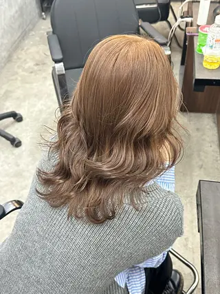 ミディアム カラー ブリーチなしWカラー 赤み消し/ユウゴのヘアスタイル