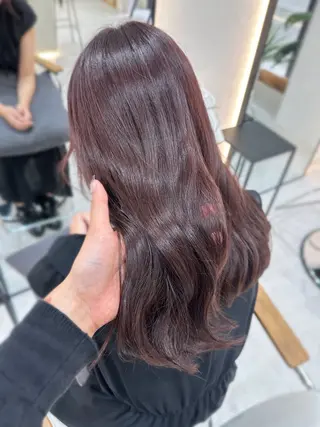 ミディアム カラー 韓国ヘア顔周りカット 艶髪ベージュtamaのヘアスタイル