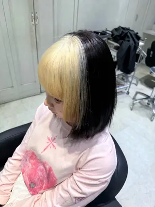 ミディアム カラー ハイトーン/ブリーチ 💙みずき💙のヘアスタイル