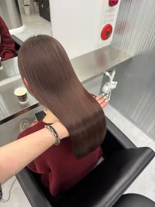 カラー 透明感/ 艶ハイトーン/梨桜のヘアスタイル