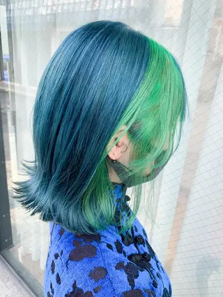セミロング 🍀ケアブリーチ カラー🍀坂井のヘアスタイル