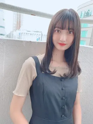 セミロング カラー パーマ ヘアアレンジ マツエク・マツパ 【公式】amble luxe池袋東口🩷のヘアスタイル