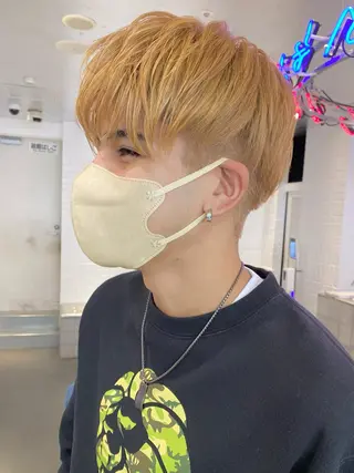 ミディアム カラー メンズ 🎨ハイトーン/ 切りっぱなし みつきのヘアスタイル