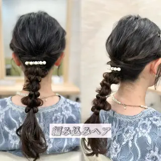 セミロング ヘアアレンジ Keiji🫧艶髪・ 透明感カラー🫧のヘアスタイル