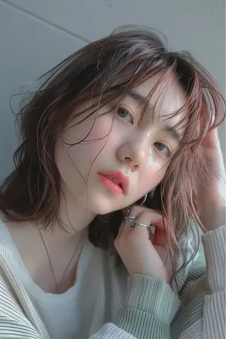 ミディアム 最新ケアカラー 髪質改善YUTOのヘアスタイル