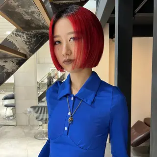 ミディアム デザインカラー AYA/DEANのヘアスタイル