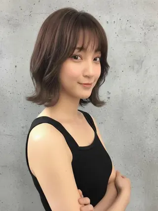 ミディアム カラー ヘアサロン エム渋谷のヘアスタイル