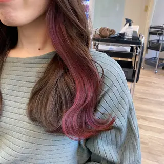 セミロング カラー ブリーチなし透明感 🕊ワダ　ユイのヘアスタイル