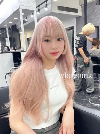 ロング カラー エクステ🩵ブリーチ 韓国ヘア🩵KAEのヘアスタイル