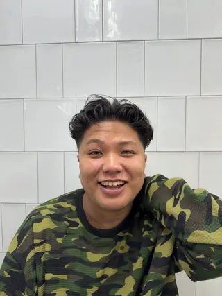 パーマ メンズ Merican barbershop kobe所属・永戸 新汰のヘアスタイル