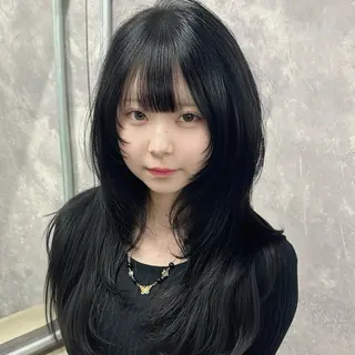 セミロング ブリーチなしカラー/ 髪質改善　　佐藤 豪のヘアスタイル