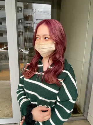 ロング レイヤーカット/ ダブルカラーサクライのヘアスタイル