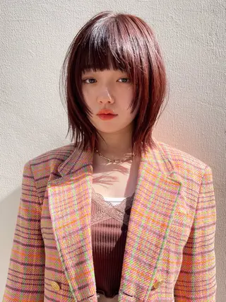 ミディアム カラー RUKA 美容院×ネイリストのヘアスタイル