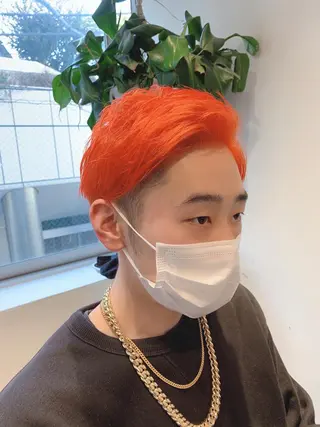 ショート カラー メンズ 🌿earth亀有店 【緑髪のノブ】🌿のヘアスタイル