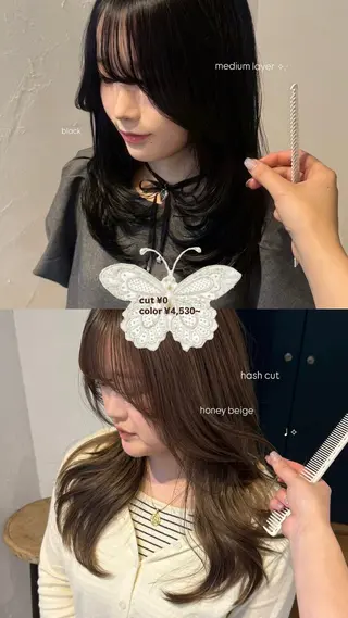 カラー ヘアアレンジ ᵐⁱᵏⁱᵏᵒ / レイヤー★のヘアスタイル