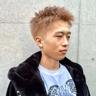 ショート メンズ/スパイキー ブリーチ//RUKIのヘアスタイル