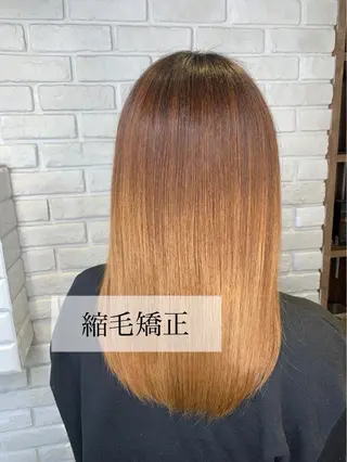 ミディアム パーマ 髪質改善/縮毛矯正 艶カラー/珠聡のヘアスタイル