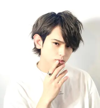 ミディアム パーマ 柏メンズカットパーマ NO.1タイチのヘアスタイル