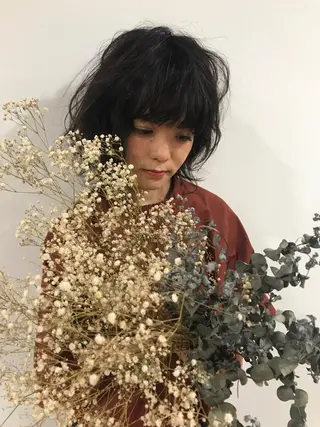 ショート ヘアアレンジ 暖色カラー🍊 ボブ🌿顔周りcutのヘアスタイル