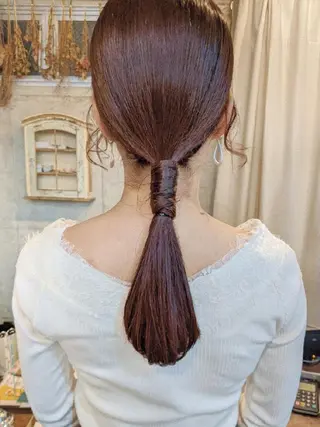 セミロング カラー ヘアアレンジ 南堀江 möwen ( メーヴェ )所属・mowen RUIのヘアスタイル