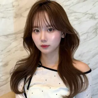 ロング 🎀韓国レイヤー🎀 顔周り　とばみかのヘアスタイル