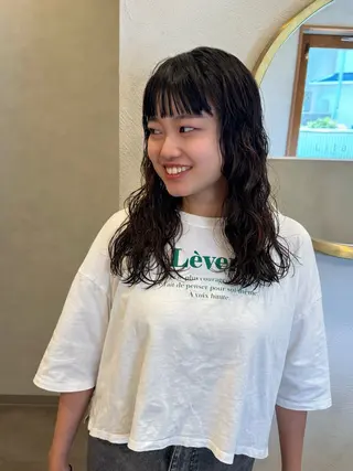 ミディアム パーマ Lita. hairdesign所属・kako ／透明感カラー🤍のヘアスタイル