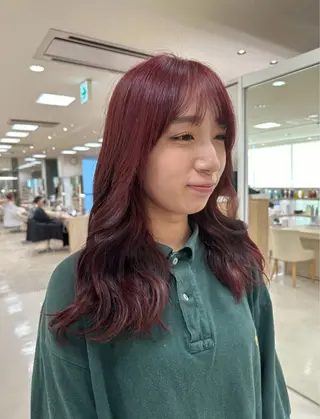 ロング カラー お悩み改善 黄金比みくのヘアスタイル