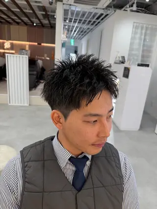 メンズ R/🤎 パーマ＆ブリーチ🔥のヘアスタイル