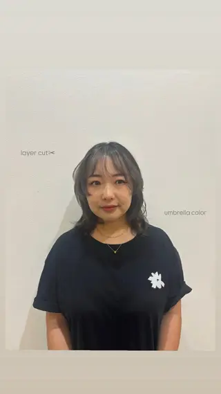 ミディアム 佐藤 優里のヘアスタイル