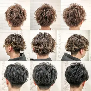 ショート カラー パーマ メンズ 看板犬がお出迎え◎ 初めてでも安心◎のヘアスタイル