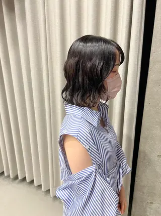 カラー パーマ ボブパーマコテ巻き風 パーマNo1深江秀平のヘアスタイル