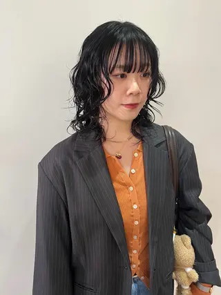 ミディアム パーマ MARU レイヤー/パーマのヘアスタイル