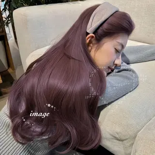 ロング カラー ヘアアレンジ 🤍淡色ピンク&ラベ ンダーYUKI🤍のヘアスタイル