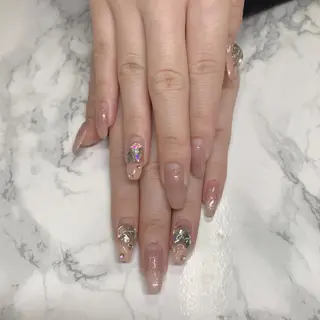 ネイル はな💎ネイル ワンホン、長さ出しのネイルデザイン